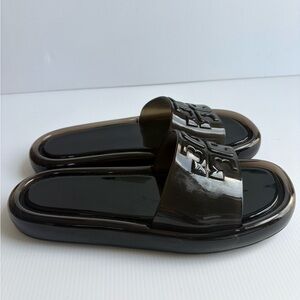 TORY BURCH  BLACK BUBBLE JELLY SLIDE SANDAL/Sz 9 -39 EUC